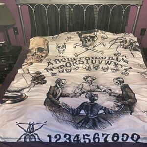 Gothic Skeleton Ouiji Occult Duvet Cover Full/queen
